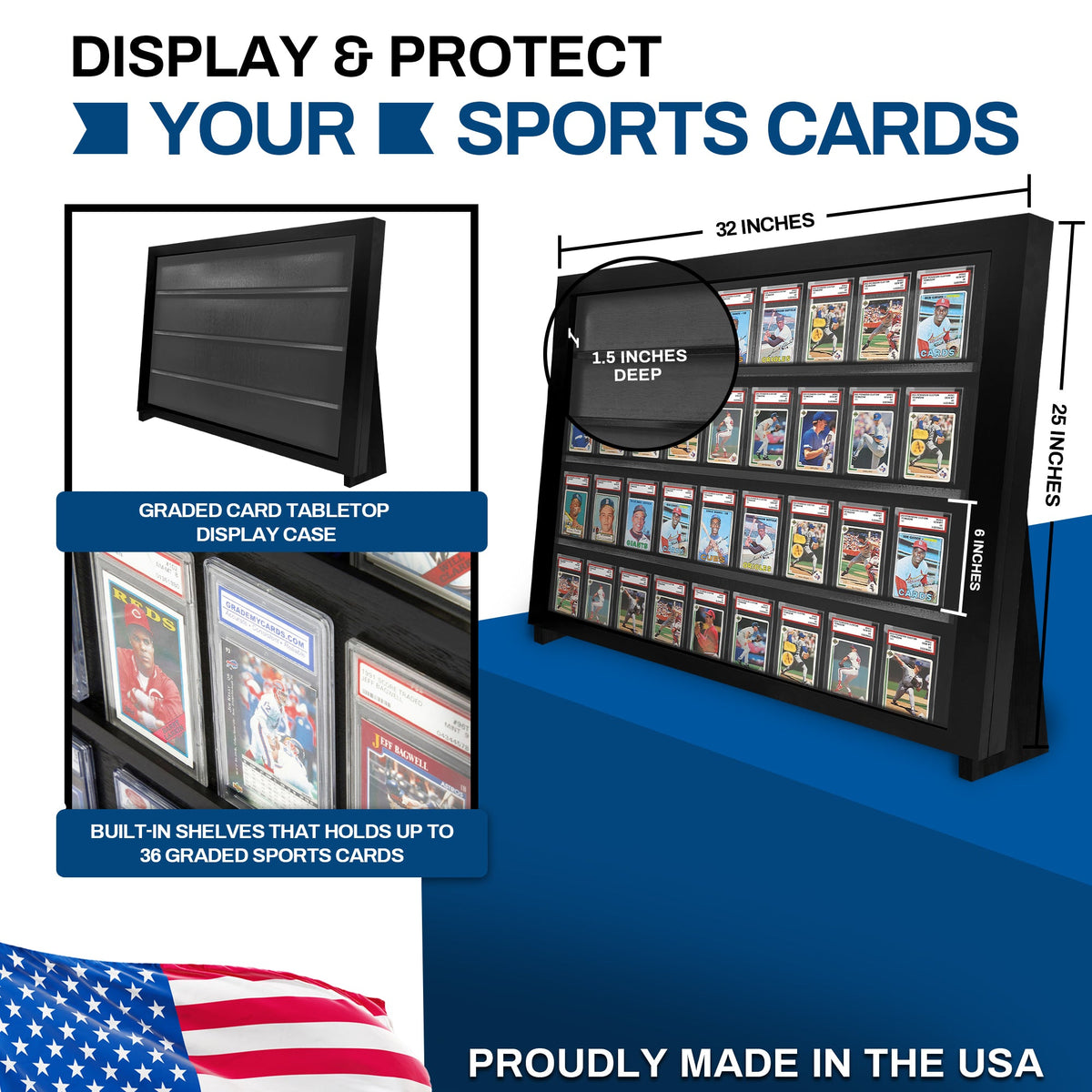 Pennzoni Graded Card Tabletop Display Case with Standing Legs – product image 2