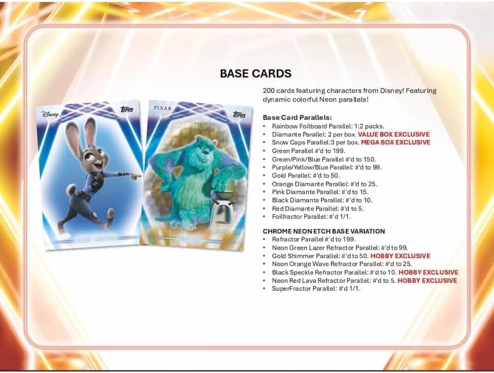 2026 Topps Disney Neon Hobby Box – product image 4